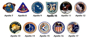 Les écussons des missions du programme Apollo