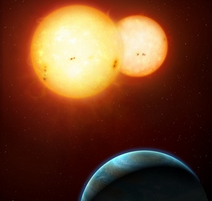 Planète orbitant autour d'une étoile double