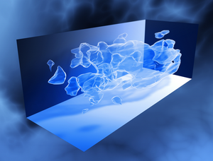 Représentation en 3D d'une distribution de matière noire
